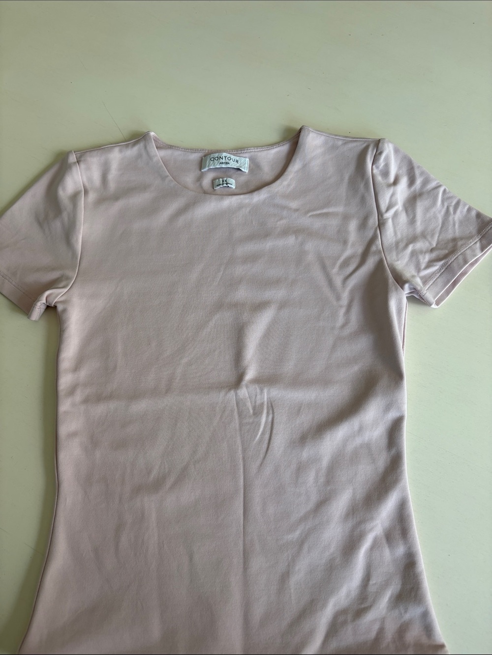 Aritzia Pale Pink Short Sleeve Crewneck Bodysuit